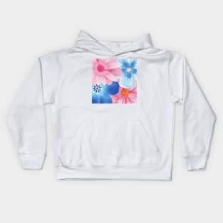 Watercolor Spring Pastel Flower Garden, Colorful, Bright Kids Hoodie